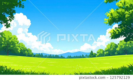 大草原和藍天的風景 125792129