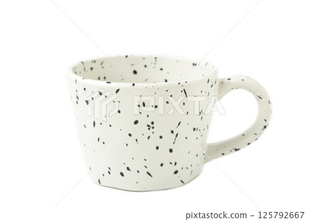 Empty white cup isolated on white background Empty white cup isolated on white background 125792667