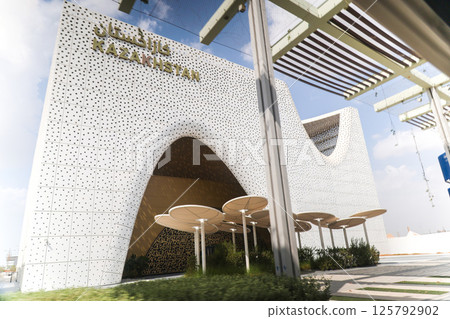 Dubai, UAE - September 30, 2024 Exhibition pavilion of the Republic of Kazakhstan at Dubai Exhibition Centre. Editorial Dubai, UAE - September 30, 2024 Exhibition pavilion of the Republic of Kazakhstan at Dubai Exhibition Centre. Editorial 125792902