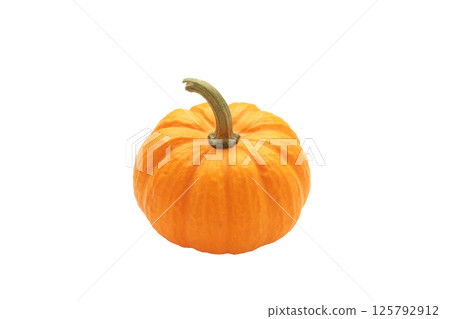 Mini orange pumpkin isolated on white background. 125792912