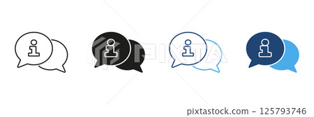 Speech Bubbles With Information Icon Set. Communication, Customer Support, And Information Sharing Outline And Silhouette Symbol. Chat And Help Center Concept. Isolated Vector Illustration Speech Bubbles With Information Icon Set. Communication, Customer Support, And Information Sharing Outline And Silhouette Symbol. Chat And Help Center Concept. Isolated Vector Illustration 125793746