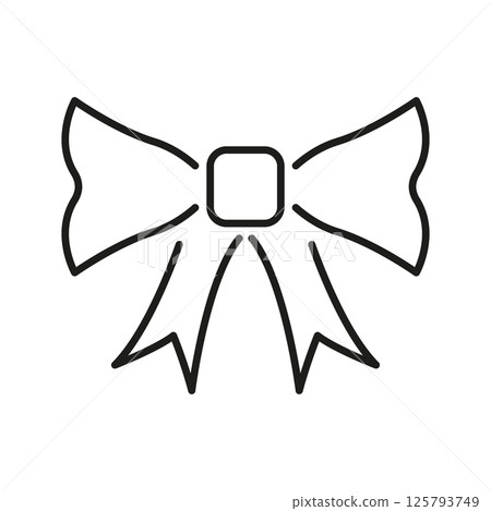 Bow Tie Outline Icon. Fashion Accessory, Gift Decoration, And Festive Ornament Symbol. Elegant Design Element. Editable Stroke. Isolated Vector Illustration Bow Tie Outline Icon. Fashion Accessory, Gift Decoration, And Festive Ornament Symbol. Elegant Design Element. Editable Stroke. Isolated Vector Illustration 125793749