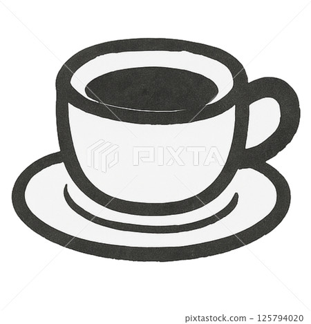 簡單可愛的咖啡插畫 125794020