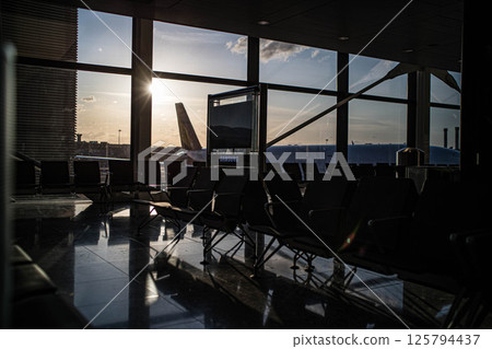 Heathrow Airport at dusk Heathrow Airport at dusk 125794437
