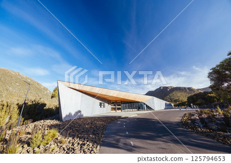 Dove Lake Viewing Shelter in Tasmania Australia 125794653