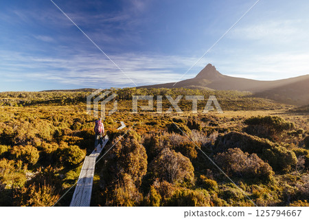 Barn Bluff Sunset View in Tasmania Australia 125794667