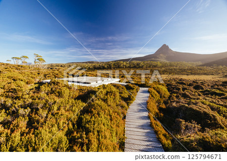 Barn Bluff Sunset View in Tasmania Australia Barn Bluff Sunset View in Tasmania Australia 125794671