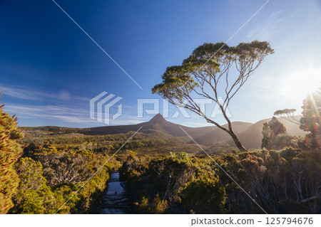 Barn Bluff Sunset View in Tasmania Australia 125794676
