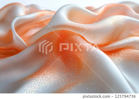 Elegant silk scarf with soft, flowing folds, highlighting its luxurious texture against a simple white background. Elegant silk scarf with soft, flowing folds, highlighting its luxurious texture against a simple white background. 125794736