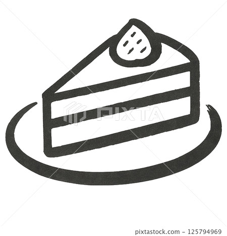 Simple and cute shortcake illustration 125794969