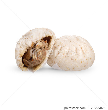 Minced Pork Buns isolated on white background Minced Pork Buns isolated on white background 125795028