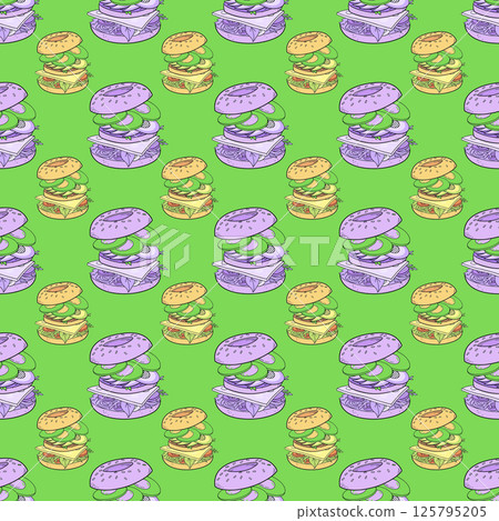 seamless background with different hamburger. 125795205