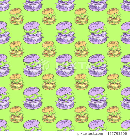 seamless background with different hamburger. 125795206