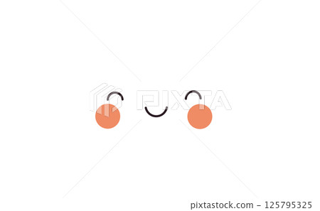 Cute cloud illustration. A happy cloud with rosy cheeks and a warm smile. Simple, adorable weather icon for a child-friendly design. 125795325