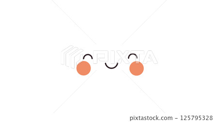 Cartoon illustration of a fluffy white cloud with a cheerful smiling face and rosy cheeks, set against a transparent background. 125795328