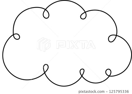 Stylized cloud graphic with looping design, perfect for weather themes, digital art, and graphic design. Isolated against a black background. Stylized cloud graphic with looping design, perfect for weather themes, digital art, and graphic design. Isolated against a black background. 125795336