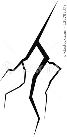 A stark, minimalist image featuring a network of jagged, black lines resembling cracks against a solid black backdrop. Minimalist art. A stark, minimalist image featuring a network of jagged, black lines resembling cracks against a solid black backdrop. Minimalist art. 125795378