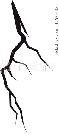 Striking black background, a sharp, jagged crack diagonally bisects the frame, creating an eerie visual.  It is very dramatic and stark. 125795383