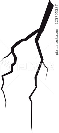 Stylized black and gray image featuring jagged cracks against a dark background, creating a visual metaphor for damage or disruption. 125795387