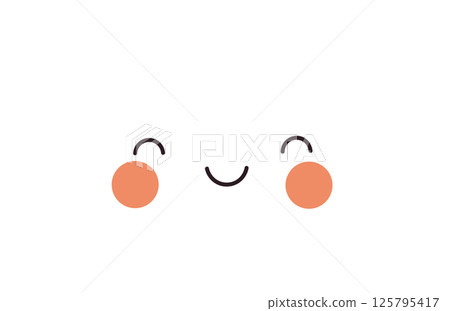 Cute cartoon cloud with a cheerful expression, perfect for weather forecasts and children's illustrations. Clean, friendly design. 125795417