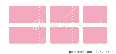 A set of simple ticket, voucher illustrations 125795502