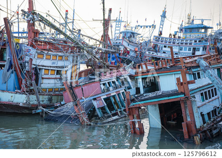 THAILAND RAYONG FISHING HARBOUR 125796612