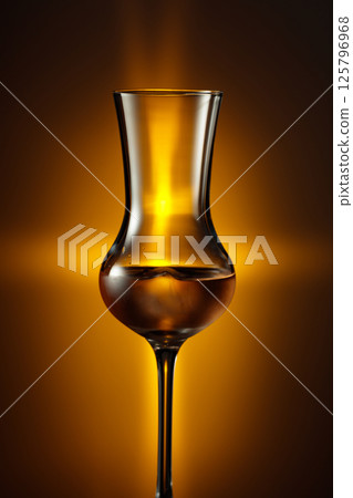 Snifter with strong alcoholic drink. Snifter with strong alcoholic drink. 125796968