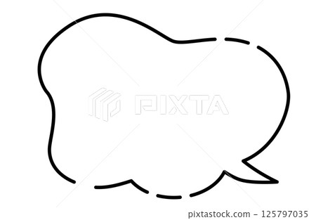 一個簡單的蓬鬆雲型對話泡泡（右尾） 125797035