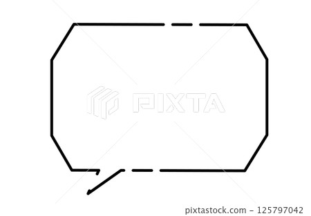 Simple angular monochrome speech bubble (tail left) Simple angular monochrome speech bubble (tail left) 125797042
