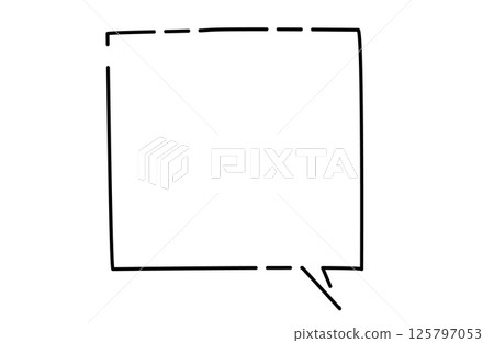 Simple speech bubble with a square gap (tail right) Simple speech bubble with a square gap (tail right) 125797053