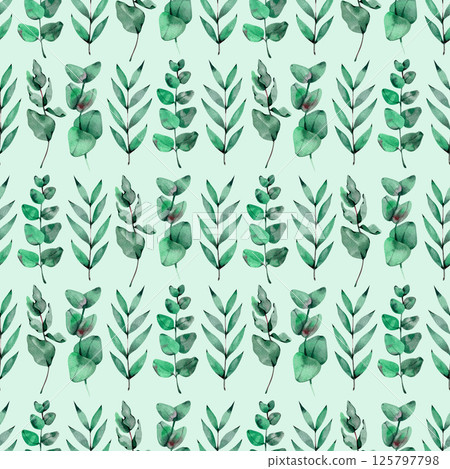 Mint Green Forest Eucalyptus Leaf Watercolor Abstract Scandinavian Design Seamless Pattern Wallpaper Curtain Bedding Background Upholstery Gift Wrapping Paper Mint Green Forest Eucalyptus Leaf Watercolor Abstract Scandinavian Design Seamless Pattern Wallpaper Curtain Bedding Background Upholstery Gift Wrapping Paper 125797798
