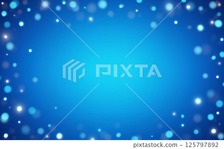 Blue Bokeh Light Frame Background, Glowing Abstract Border with Soft Defocused Circles 125797892