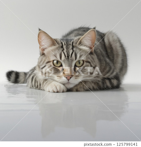 A lying tabby cat A lying tabby cat 125799141