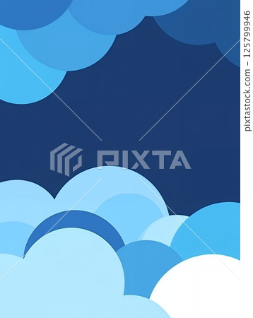 A background with overlapping blue circles creating a cloud like formation on a dark blue backdrop 125799946