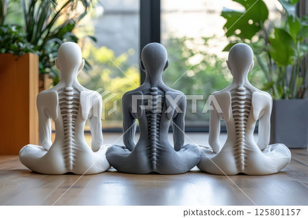 Meditative human form sculptures 125801157