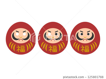 向量圖的可愛的紅色達摩 125801788