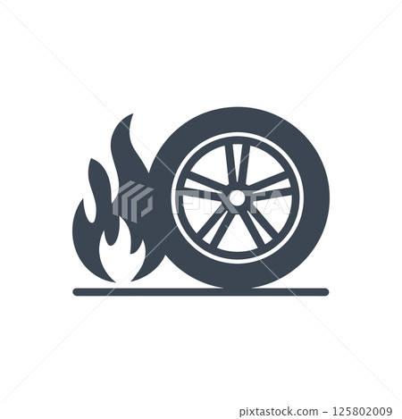 Tire on Fire Icon Tire on Fire Icon 125802009