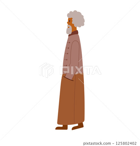 Senior man character with gray hair. 125802402