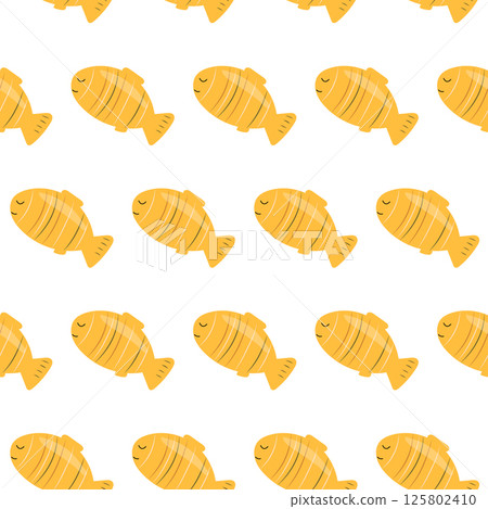 Tropical golden fish seamless pattern Tropical golden fish seamless pattern 125802410