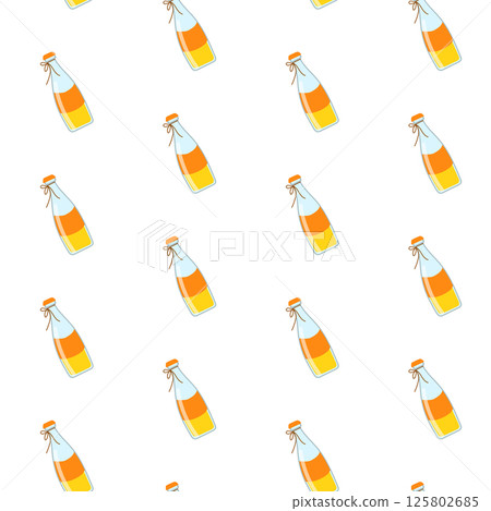 Seamless pattern with bottle of juice 125802685