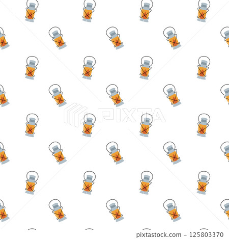 Camping seamless pattern with lantern 125803370