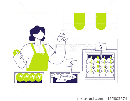 Farmers market abstract concept vector illustration. 125803374