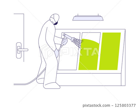 Door painting abstract concept vector illustration. 125803377
