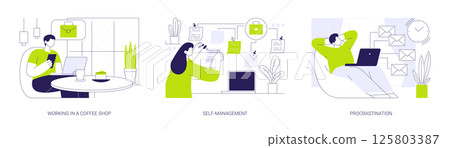 Freelance work organization isolated cartoon vector illustrations se 125803387