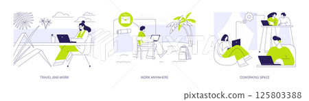 Freelance work isolated cartoon vector illustrations se 125803388