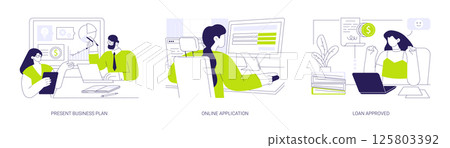 Small business loan isolated cartoon vector illustrations se 125803392