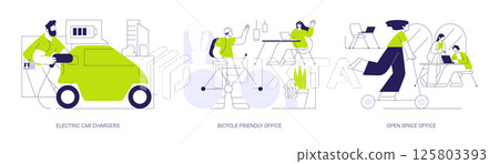 Office transportation isolated cartoon vector illustrations se 125803393