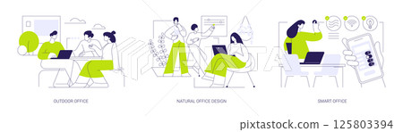 Modern workplace isolated cartoon vector illustrations se Modern workplace isolated cartoon vector illustrations se 125803394