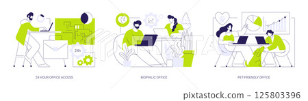 Office facilities and design isolated cartoon vector illustrations se 125803396
