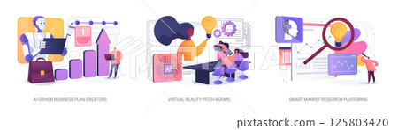 AI and VR for Startups abstract concept vector illustrations. 125803420